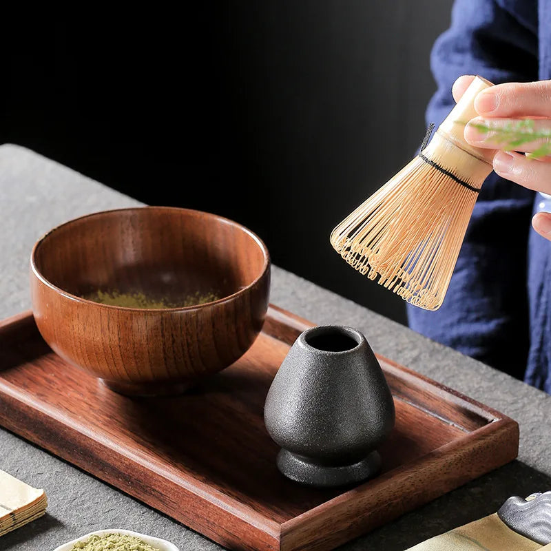Bamboo Tea: Song Dynasty Tea Pointing Set Japanese Matcha Brush Stirring and Brushing Tea Vertical Matcha Bowl Wooden Bowl