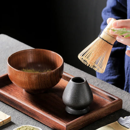 Bamboo Tea: Song Dynasty Tea Pointing Set Japanese Matcha Brush Stirring and Brushing Tea Vertical Matcha Bowl Wooden Bowl