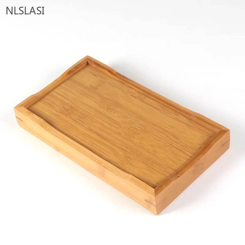 Bamboo Tea Tray Chinese Tea Accessories High Quality Serving Food Coffee Tea Cutlery Tray Tea Serving Tray Set