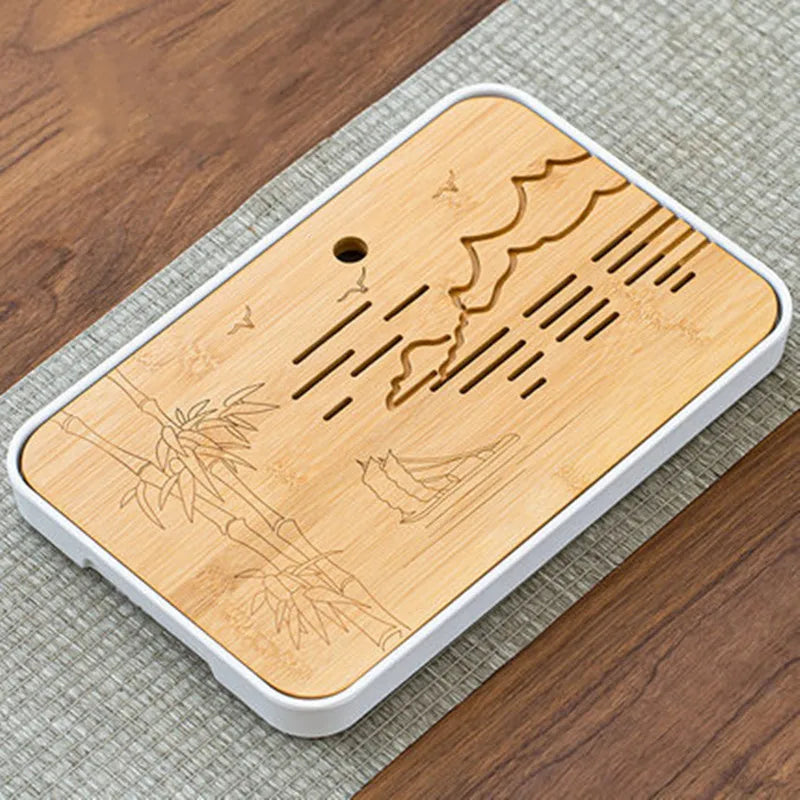 Bamboo Tea Tray Pu'er tea Tea Board  1PC Drainage Water Storage kung-fu Tea Set Tea Table Chinese Tea Room Board Ceremony Tools