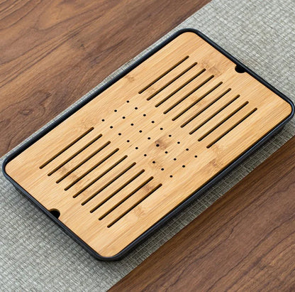 Bamboo Tea Tray Pu'er tea Tea Board  1PC Drainage Water Storage kung-fu Tea Set Tea Table Chinese Tea Room Board Ceremony Tools