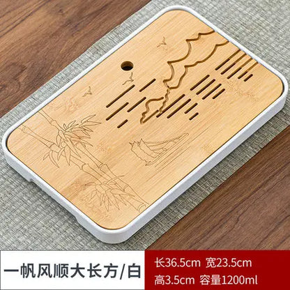 Bamboo Tea Tray Pu'er tea Tea Board  1PC Drainage Water Storage kung-fu Tea Set Tea Table Chinese Tea Room Board Ceremony Tools