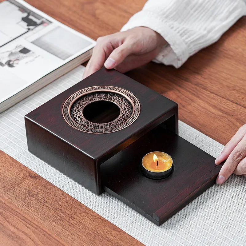 Bamboo Tea Warmer Teapot Heater Candle Heating Holder Japanese-style Thermostat Wine Temperature Base Tea Pot Stove Insulation