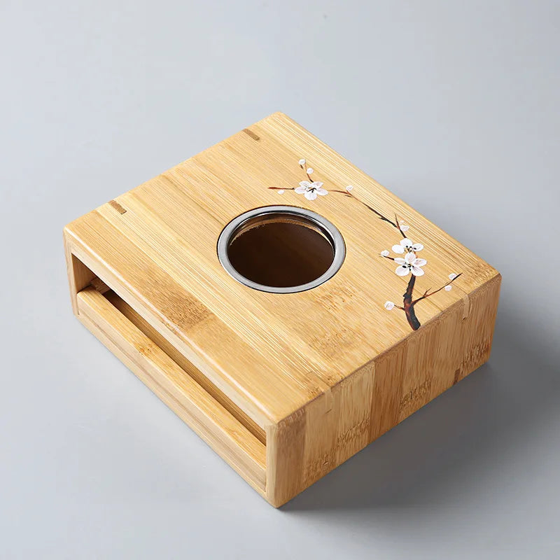 Bamboo Tea Warmer Teapot Heater Candle Heating Holder Japanese-style Thermostat Wine Temperature Base Tea Pot Stove Insulation