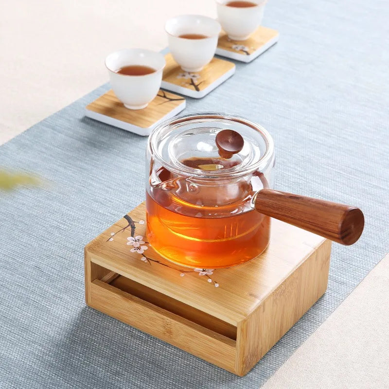 Bamboo Tea Warmer Teapot Heater Candle Heating Holder Japanese-style Thermostat Wine Temperature Base Tea Pot Stove Insulation