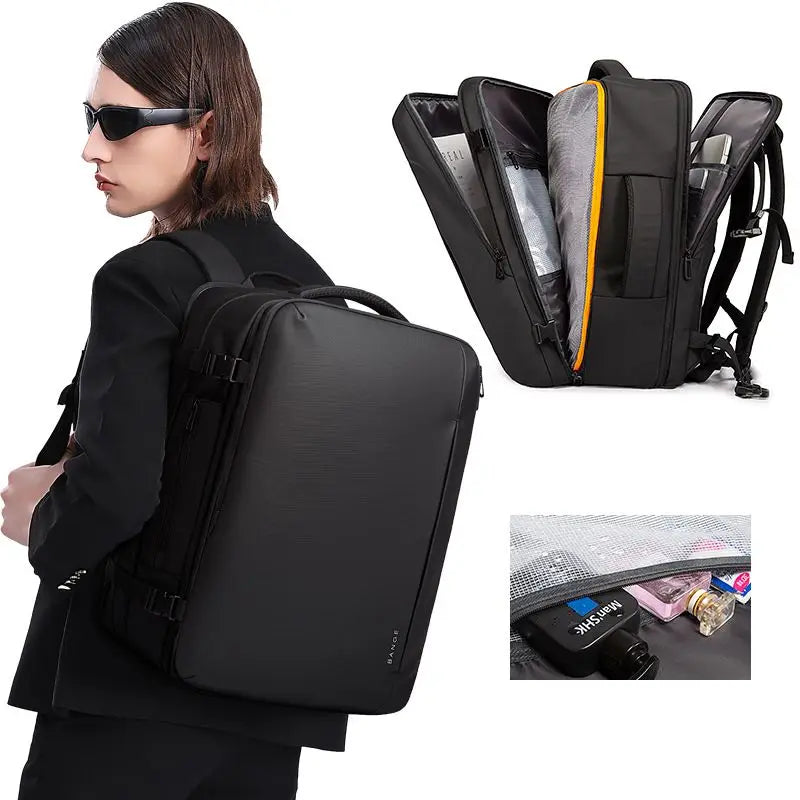 Bange 35L 45L Travel Backpack Men Business Aesthetic Backpack School Bag Large 17.3 Laptop Waterproof Fashion Backpack Male