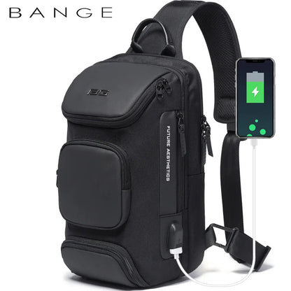 Bange Chest  Bag 11inch  Crossbody Bag Fashion Casual Shoulder Messenger Bag Male Waterproof Short Trip Chest Pack Bag