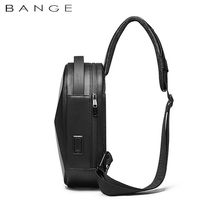 Bange Crossbody anti-theft waterproof bag  with USB Charging  Casual Travel Handbag hard case Chest Bag Male
