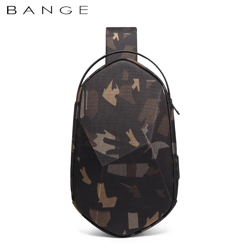 Bange Crossbody anti-theft waterproof bag  with USB Charging  Casual Travel Handbag hard case Chest Bag Male