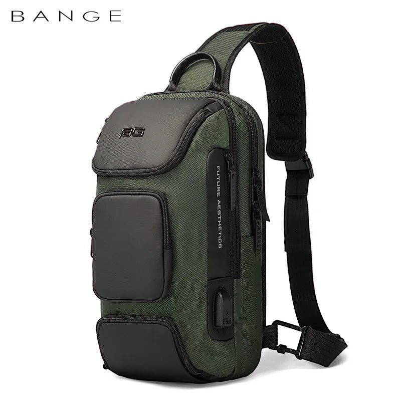 Bange Fashion men's luxurious chest bag Comfortable and breathable male messenger bag Crossbody Shoulder Bags