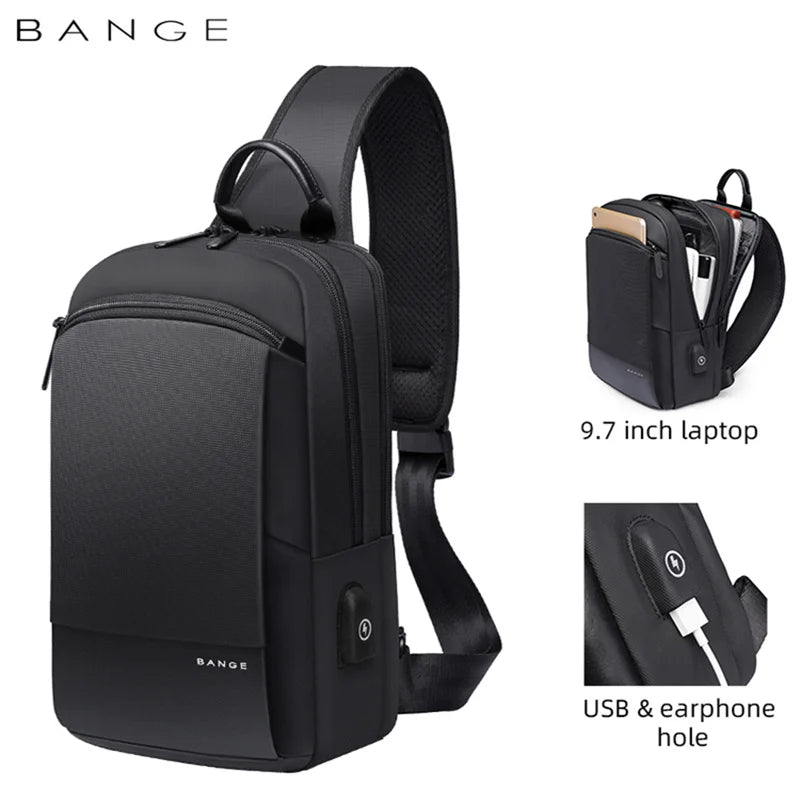 Bange Flex Bag Fashion Men Travel Waterproof Casual Male Chest Sports Packs Messenger Shoulder Bag Boys Running for iPad mini