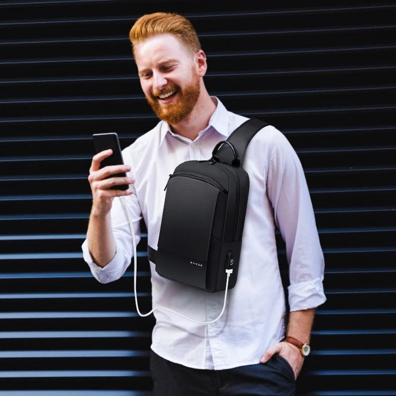 Bange Flex Bag Fashion Men Travel Waterproof Casual Male Chest Sports Packs Messenger Shoulder Bag Boys Running for iPad mini