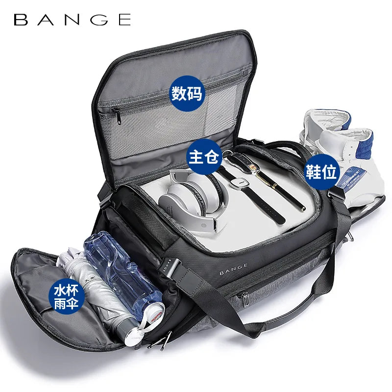 Bange Gym Bag High capacity Waterproof Dry Wet Separation suitcases Woman Yoga Fitness Pack Multifunctional Travel Bag Shoe Bag