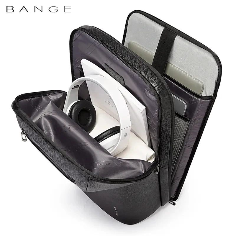 Bange Leather Backpack Men Business Backpack Laptop 15.6 Inch Computer Bag Large Capacity Bag Male Backpack.jpg_.webp