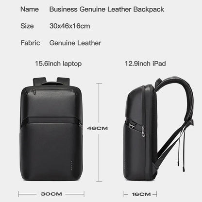 Bange Leather Backpack Men Business Backpack Laptop 15.6 Inch Computer Bag Large Capacity  Bag Male Backpack Fashion