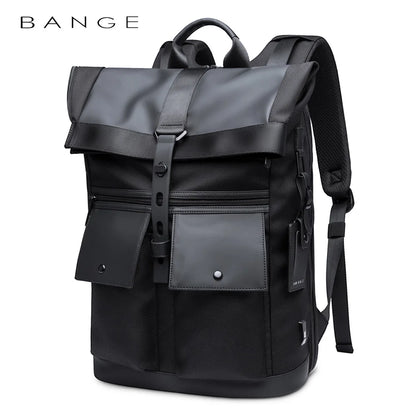 Bange Men Fashion Backpack 15.6inch Multifunctional Waterproof Backpack Daily Travel Bag Casual School Rucksack