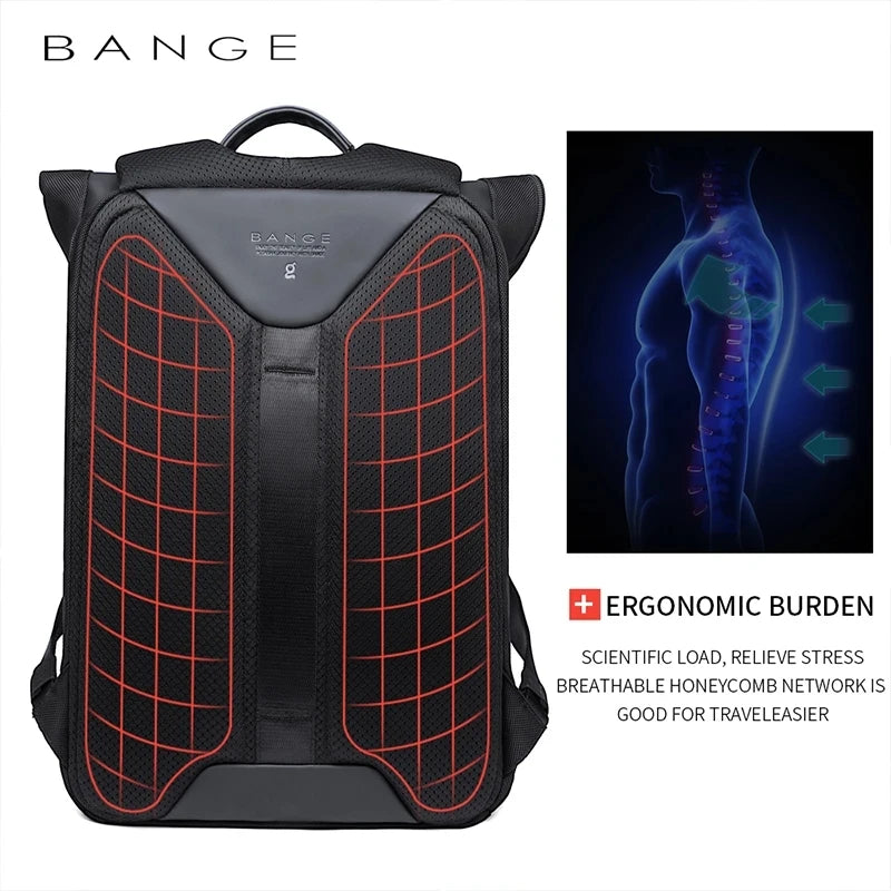 Bange Men Fashion Backpack Multifunctional Waterproof Backpack Daily Travel Bag Casual School Rucksack for Unisex