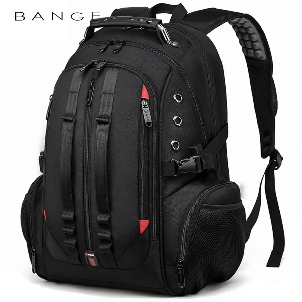 Bange Men Mochila for 16 Inche Shoulder Bag Large Capacity Stundet Backpacks Pleated Casual Style Bag Water Repellent