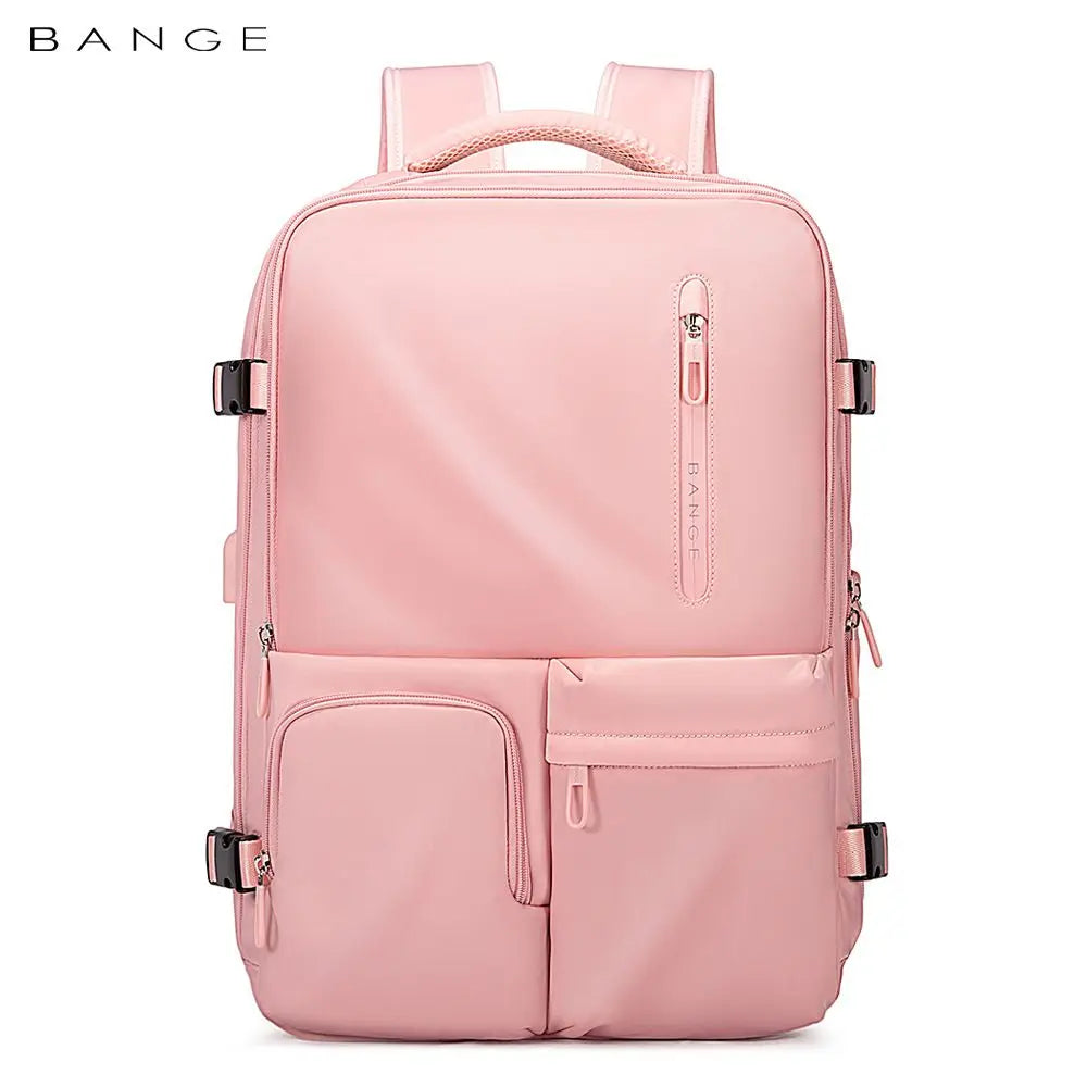 Bange Men's Backpack Men Business Travel Backpack Women School Expandable USB Bag Large Capacity 15.6 Laptop Waterproof Fashion