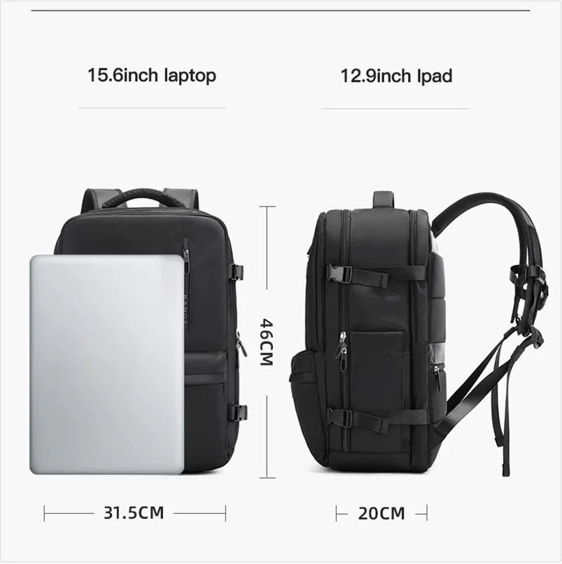 Bange Men's Backpack Men Business Travel Backpack Women School Expandable USB Bag Large Capacity 15.6 Laptop Waterproof Fashion