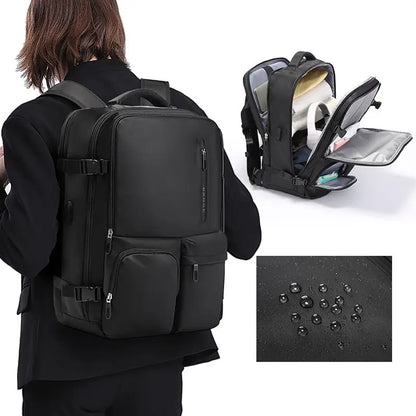 Bange Men's Backpack Men Business Travel Backpack Women School Expandable USB Bag Large Capacity 15.6 Laptop Waterproof Fashion