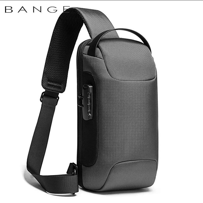 Bange Men's Waterproof Crossbody Bag USB Oxford Anti-theft Shoulder Sling Bag Multifunction Travel Messenger Chest Pack For Male