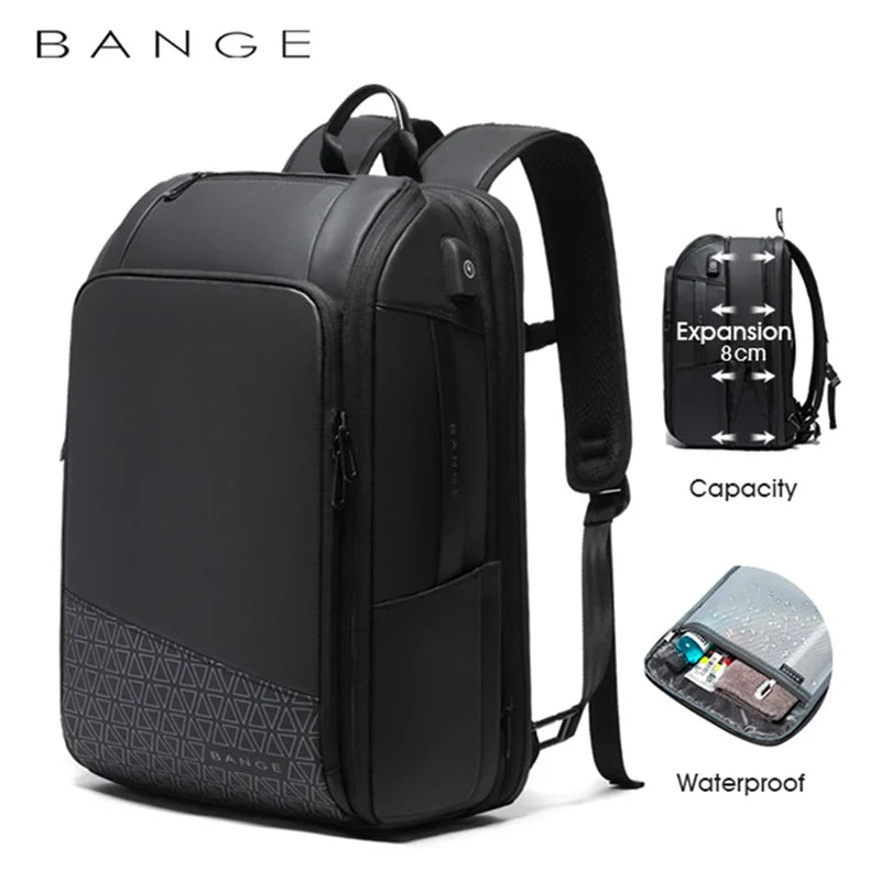 Bange Travel Business Backpacks 15.6" Laptop Backpacks Scalable Large Capacity Anti-theft Male Women Luxury Luggage Bags