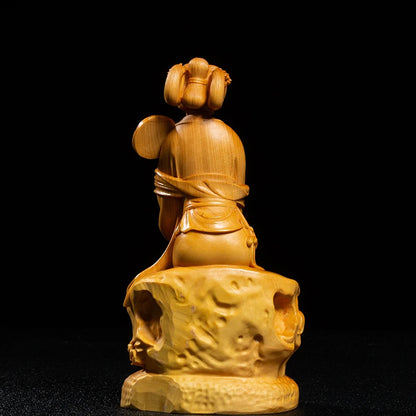 Baochai Statue Dream of The Red Chamber Characters Beautiful Boxwood Wood Carving Chinese Style Home Decoration Ornaments