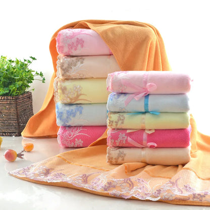 Bath towel Multifunctional towel Dry hair hand towels face towel Adult Super absorbent Lace large 55"x28"