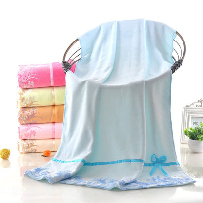 Bath towel Multifunctional towel Dry hair hand towels face towel Adult Super absorbent Lace large 55"x28"