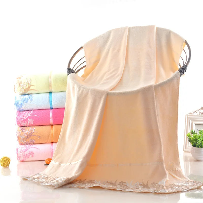Bath towel Multifunctional towel Dry hair hand towels face towel Adult Super absorbent Lace large 55"x28"