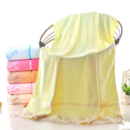 Bath towel Multifunctional towel Dry hair hand towels face towel Adult Super absorbent Lace large 55"x28"