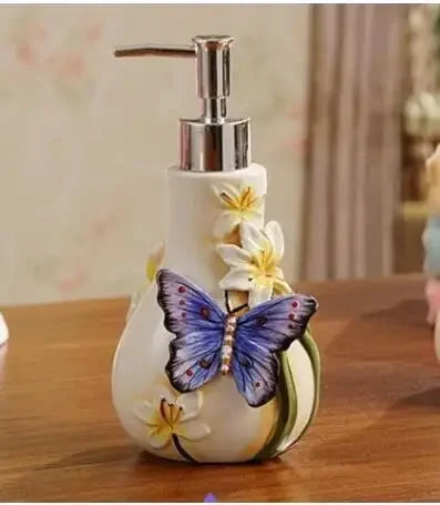 Bathroom Supplies Ceramic Bathroom Lotion Dispenser, Toothbrush Holder Tumbler and Soap Dish Home Decoration Wedding Gift