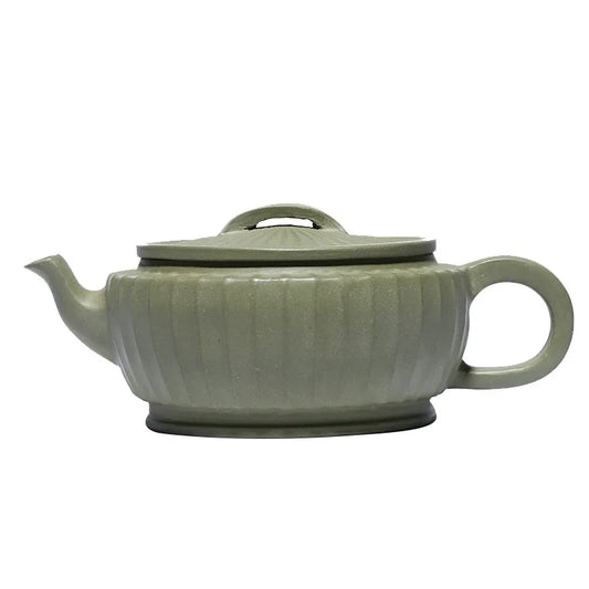 Bean Green Mud Tendon Pattern Hantile Pot, Zisha Teapot, Yixing Handmade Pot, Kung-Fu Teaware, Purple Clay, Drinkware for Puer G