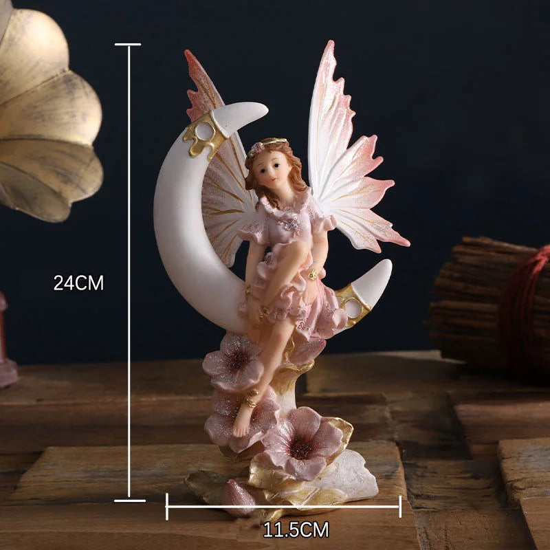 Beautiful Angel,Home Decoration,Figurine Miniature,Flower Fairy,Statue,Sculpture,Modern,Living Room,Decor Decorative,Desk Art