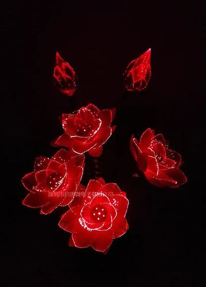 Beautiful Fibre Optic Colour Glowing Pink Lotus Flower Bouquet Arrangement And Vase Led flower lamp