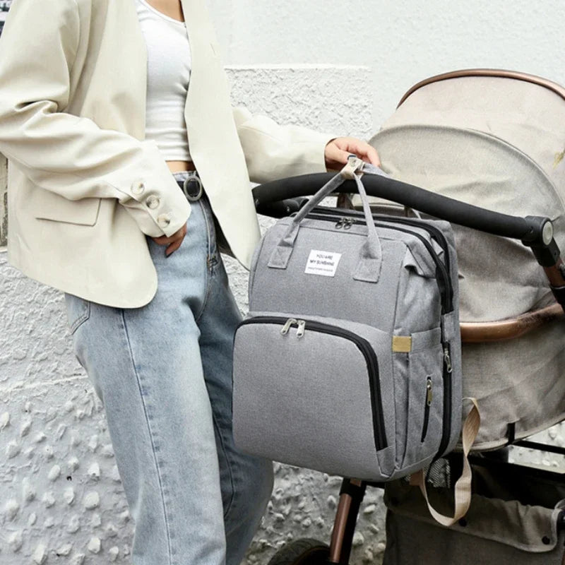 Bed Bag Integrated Mommy Backpack Outing Handbag Multifunctional Portable Women's Backpack Dry and Wet Separation Bag