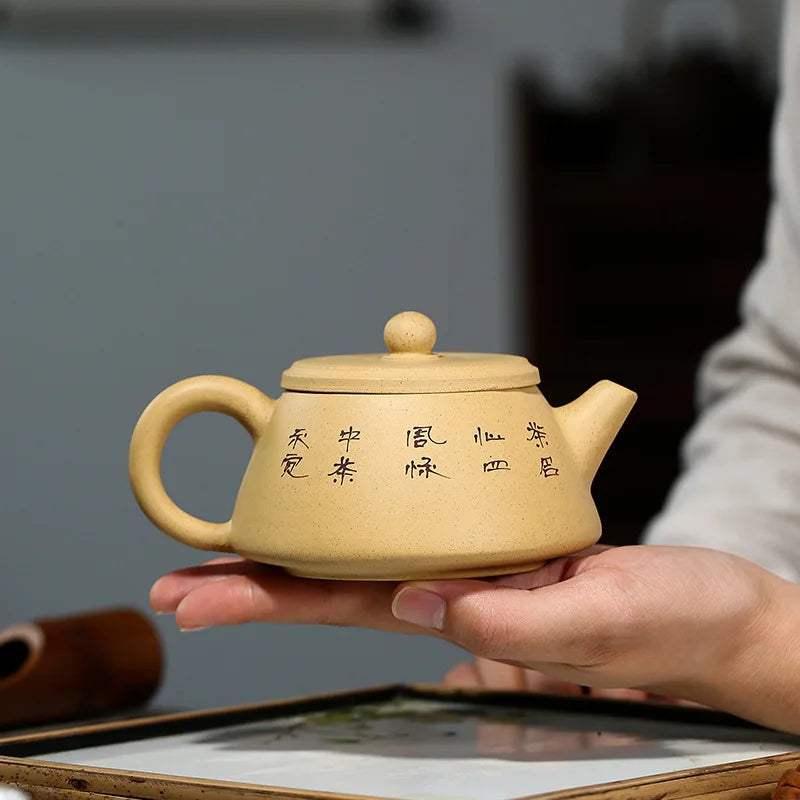 Benshan-Green Mud Ladle Zisha Teapot, Handmade Pot, Kung-Fu Teaware, Purple Clay, Drinkware for Puer Green, Black Chinese Tea