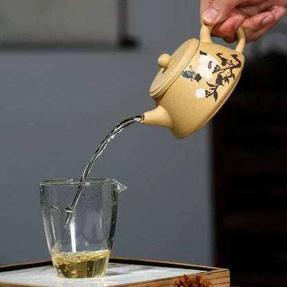 Benshan-Green Mud Ladle Zisha Teapot, Handmade Pot, Kung-Fu Teaware, Purple Clay, Drinkware for Puer Green, Black Chinese Tea