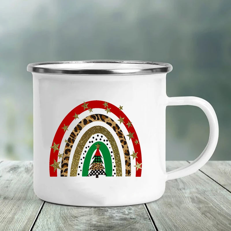 Best Friend Print Creative Retro Tea Juice Milk Enamel Cup Coffee Mug Wine Drink Cups Camping Heatable Drinkware Mugs Best Gifts