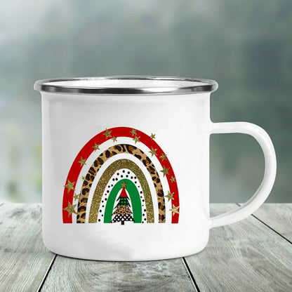 Best Friend Print Creative Retro Tea Juice Milk Enamel Cup Coffee Mug Wine Drink Cups Camping Heatable Drinkware Mugs Best Gifts