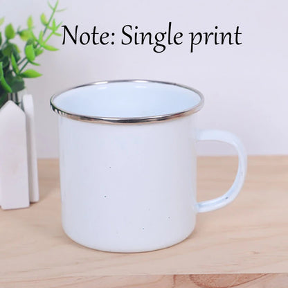 Best Friend Print Creative Retro Tea Juice Milk Enamel Cup Coffee Mug Wine Drink Cups Camping Heatable Drinkware Mugs Best Gifts