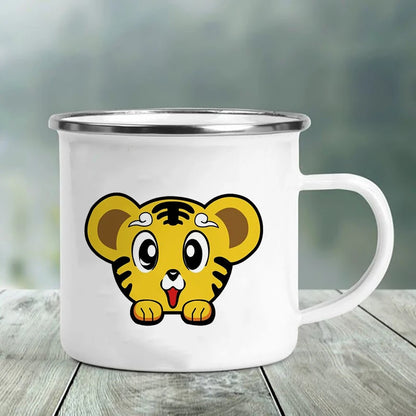 Best Friend Print Creative Retro Tea Juice Milk Enamel Cup Coffee Mug Wine Drink Cups Camping Heatable Drinkware Mugs Best Gifts