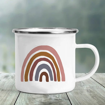 Best Friend Print Creative Retro Tea Juice Milk Enamel Cup Coffee Mug Wine Drink Cups Camping Heatable Drinkware Mugs Best Gifts