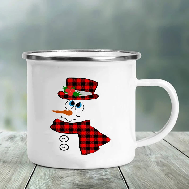 Best Friend Print Creative Retro Tea Juice Milk Enamel Cup Coffee Mug Wine Drink Cups Camping Heatable Drinkware Mugs Best Gifts