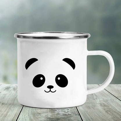 Best Friend Print Creative Retro Tea Juice Milk Enamel Cup Coffee Mug Wine Drink Cups Camping Heatable Drinkware Mugs Best Gifts