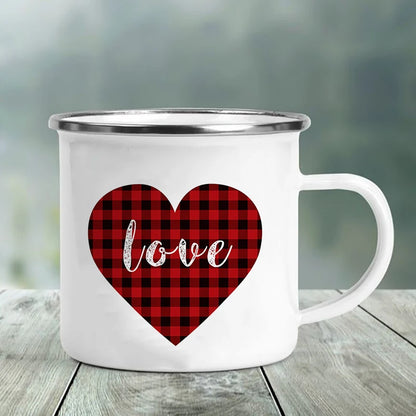 Best Friend Print Creative Retro Tea Juice Milk Enamel Cup Coffee Mug Wine Drink Cups Camping Heatable Drinkware Mugs Best Gifts