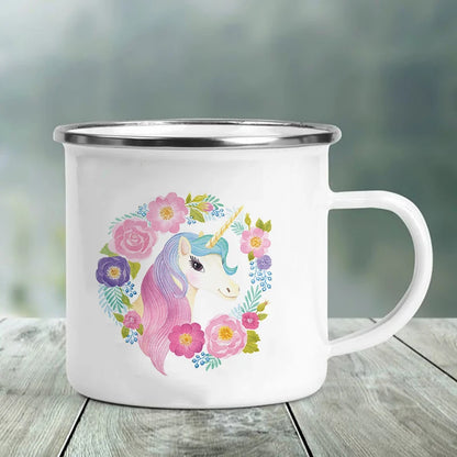 Best Friend Print Creative Retro Tea Juice Milk Enamel Cup Coffee Mug Wine Drink Cups Camping Heatable Drinkware Mugs Best Gifts