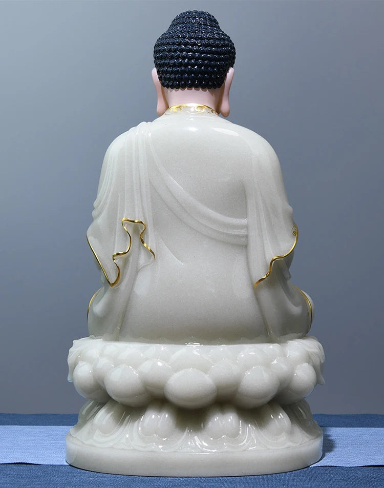 Best choice High grade gilding jade Sakyamuni Amitayus Buddha statue HOME family protection safety Healthy altar worship