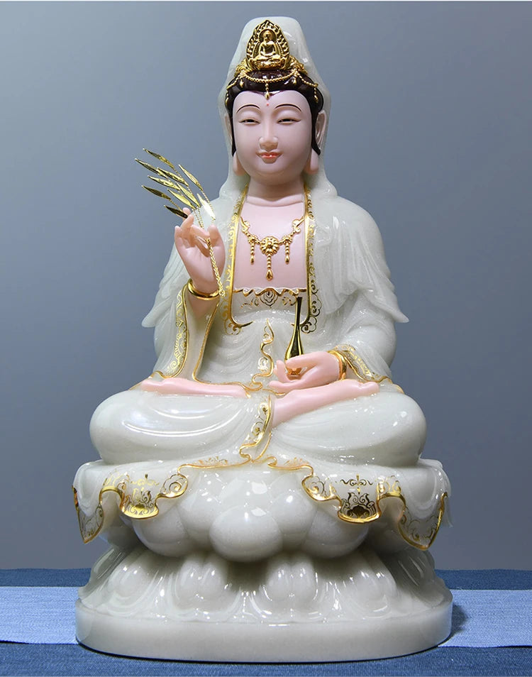 Best choice High grade gilding jade goddess GUAN YI Avalokitesvara Buddha statue HOME family protection safety Healthy worship